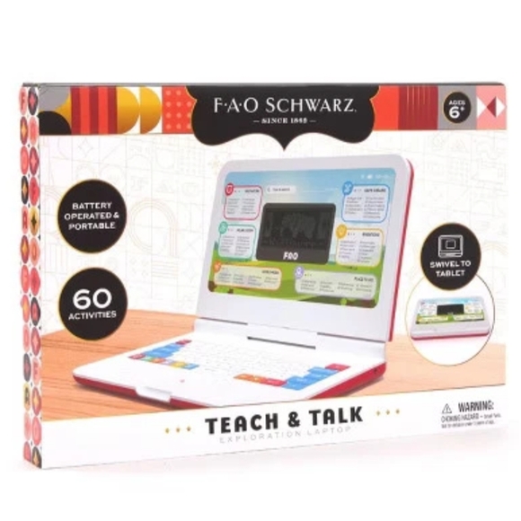 FAO Schwarz Other - NIB FAO Schwarz Teach & Talk Exploration Laptop - Red and White